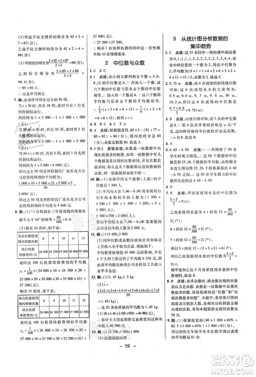 陕西人民教育出版社2021典中点综合应用创新题八年级数学上册五四学制LJ鲁教版答案