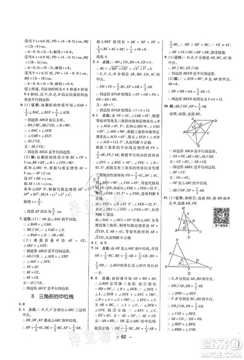 陕西人民教育出版社2021典中点综合应用创新题八年级数学上册五四学制LJ鲁教版答案