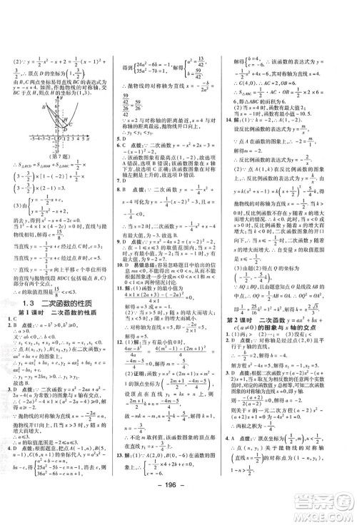 陕西人民教育出版社2021典中点综合应用创新题九年级数学全一册ZJ浙教版答案