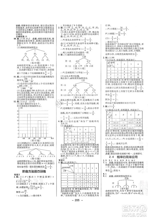 陕西人民教育出版社2021典中点综合应用创新题九年级数学全一册ZJ浙教版答案