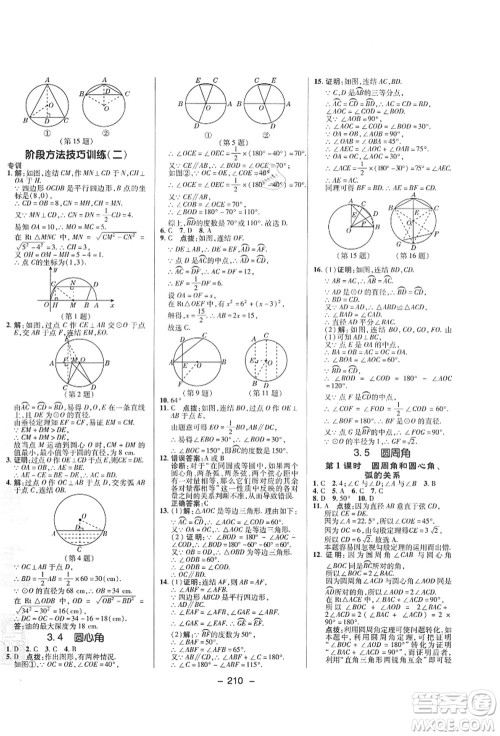 陕西人民教育出版社2021典中点综合应用创新题九年级数学全一册ZJ浙教版答案