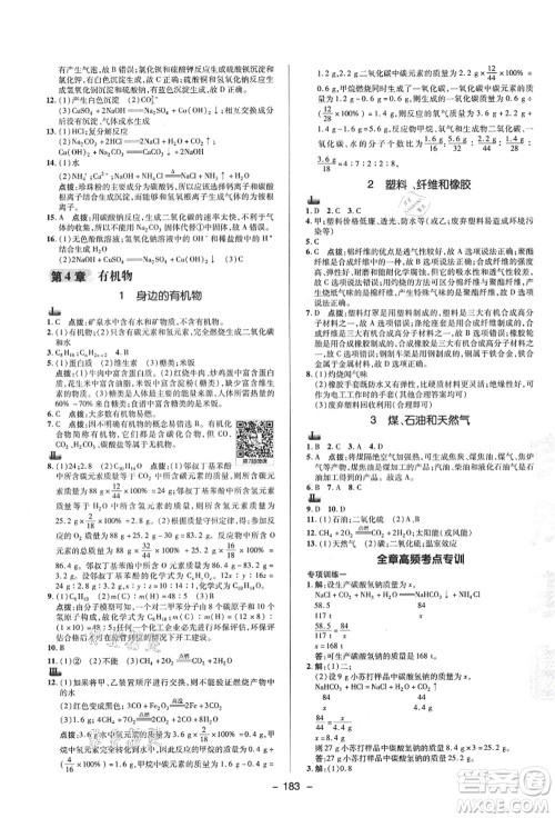 陕西人民教育出版社2021典中点综合应用创新题九年级科学全一册HS华师大版答案 陕西人民教育出版社2021典中点综合应用创新题九年级科学全一册HS华师大版答案