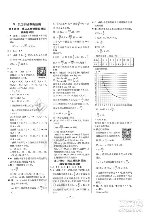 陕西人民教育出版社2021典中点综合应用创新题九年级数学上册五四学制LJ鲁教版答案