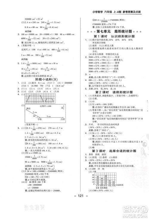 吉林教育出版社2021典中点综合应用创新题六年级数学上册JJ冀教版答案