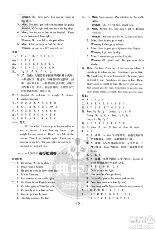 吉林教育出版社2021典中点综合应用创新题六年级英语上册PEP版答案 吉林教育出版社2021典中点综合应用创新题六年级英语上册PEP版答案