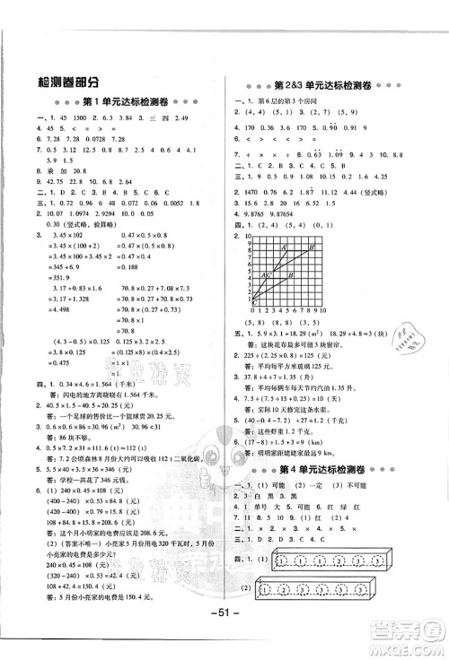 吉林教育出版社2021典中点综合应用创新题五年级数学上册R人教版浙江专版答案 吉林教育出版社2021典中点综合应用创新题五年级数学上册R人教版浙江专版答案