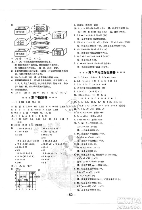 吉林教育出版社2021典中点综合应用创新题五年级数学上册R人教版浙江专版答案 吉林教育出版社2021典中点综合应用创新题五年级数学上册R人教版浙江专版答案