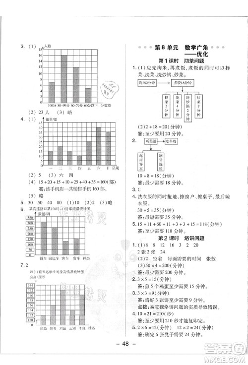 吉林教育出版社2021典中点综合应用创新题四年级数学上册R人教版答案