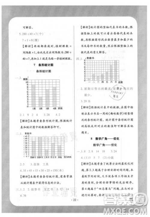 西安出版社2021黄冈随堂练数学四年级上册RJ人教版答案