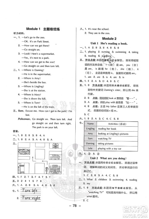 吉林教育出版社2021典中点综合应用创新题四年级英语上册WY外研版答案 吉林教育出版社2021典中点综合应用创新题四年级英语上册WY外研版答案