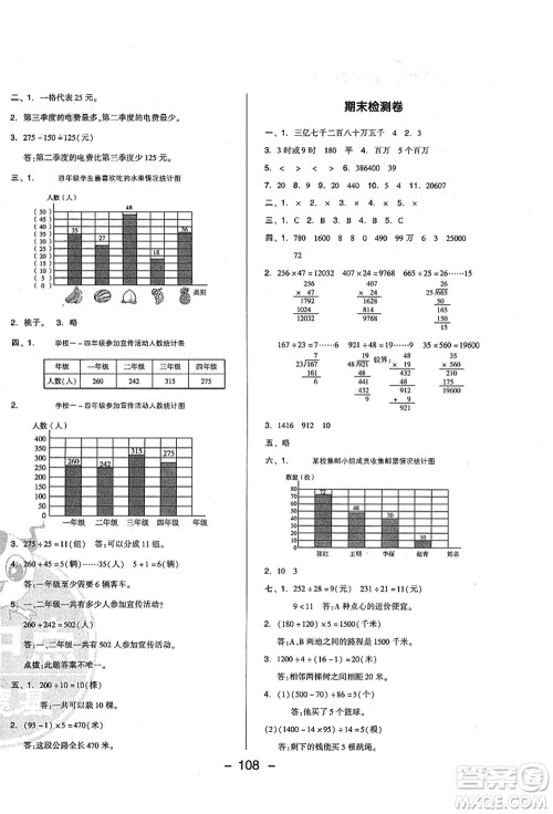 吉林教育出版社2021典中点综合应用创新题四年级数学上册QD青岛版答案 吉林教育出版社2021典中点综合应用创新题四年级数学上册QD青岛版答案