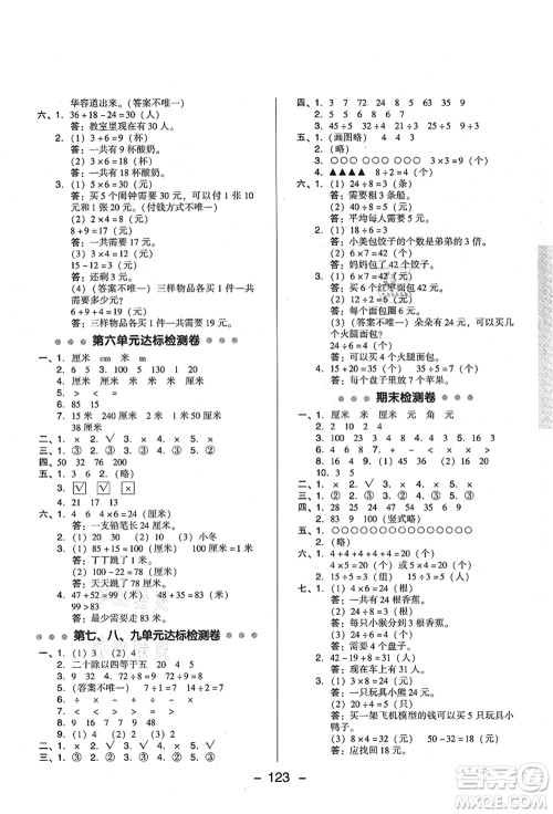 陕西人民教育出版社2021典中点综合应用创新题二年级数学上册BS北师大版答案 陕西人民教育出版社2021典中点综合应用创新题二年级数学上册BS北师大版答案