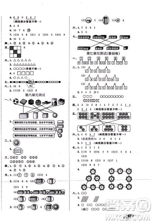 西安出版社2021秋季53全优卷小学数学一年级上册SJ苏教版答案 西安出版社2021秋季53全优卷小学数学一年级上册SJ苏教版答案