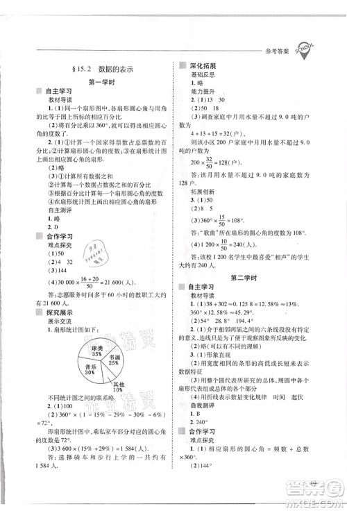 山西教育出版社2021新课程问题解决导学方案八年级数学上册华东师大版答案