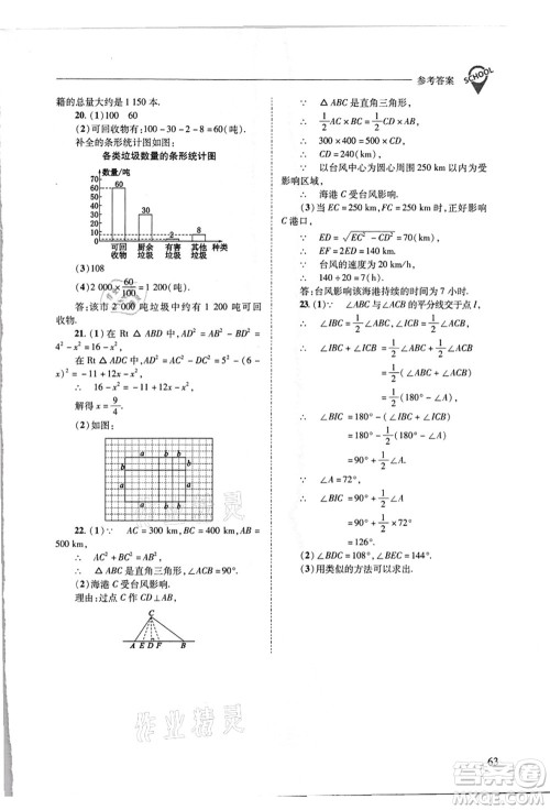 山西教育出版社2021新课程问题解决导学方案八年级数学上册华东师大版答案