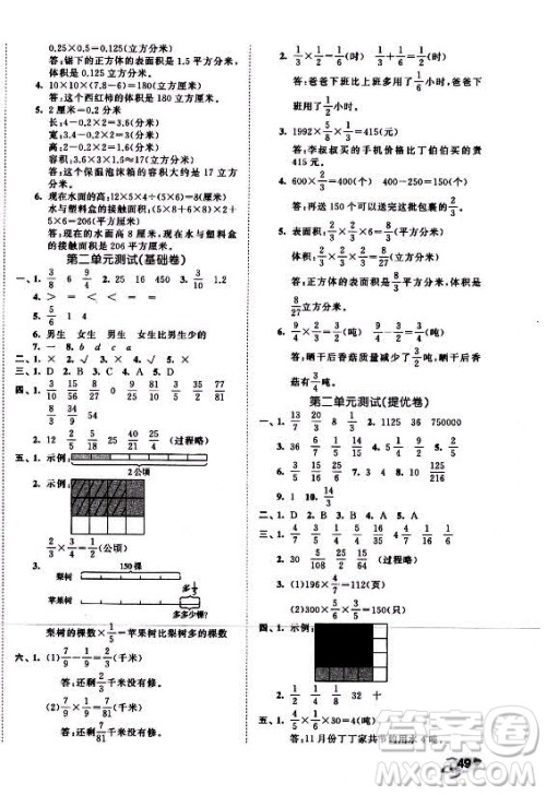 西安出版社2021秋季53全优卷小学数学六年级上册SJ苏教版答案