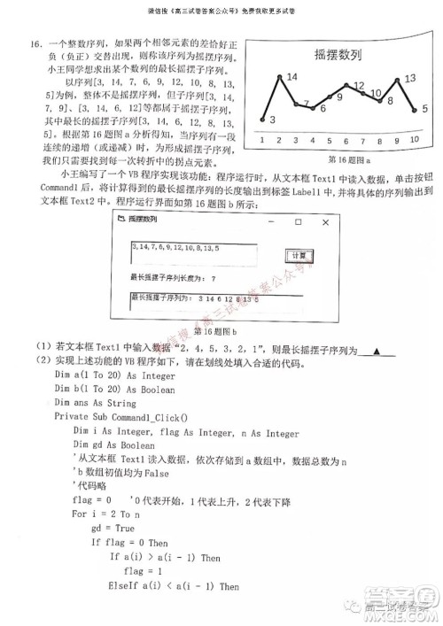浙江省Z20名校联盟2022届高三第一次联考技术试卷及答案 浙江省Z20名校联盟2022届高三第一次联考技术试卷及答案