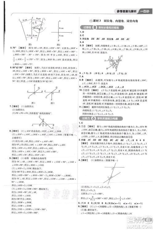 南京师范大学出版社2021一遍过七年级上册数学华东师大版参考答案