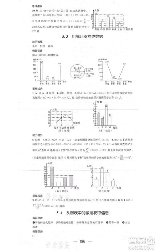 新世纪出版社2021名师测控七年级数学上册HK沪科版答案