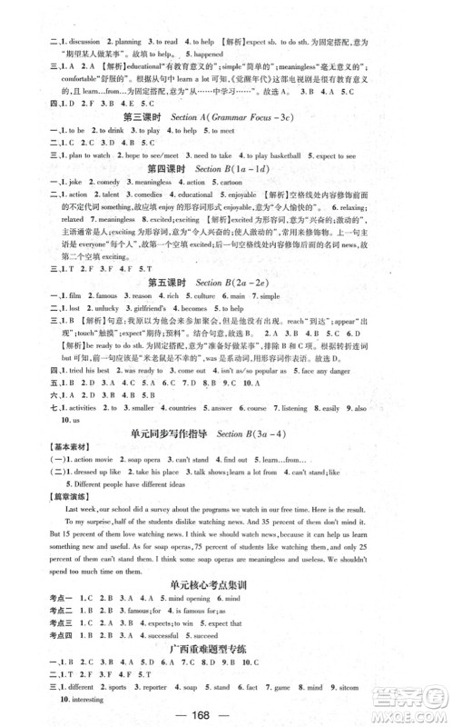 武汉出版社2021名师测控八年级英语上册RJ人教版广西专版答案 武汉出版社2021名师测控八年级英语上册RJ人教版广西专版答案