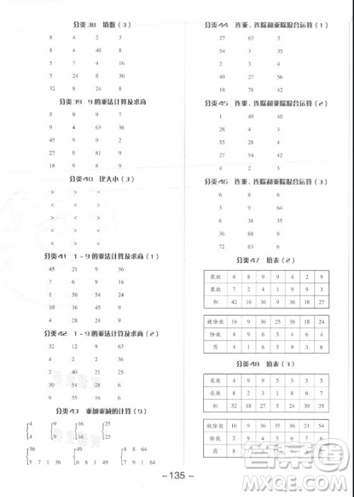 开明出版社2021全品学练考数学二年级上册SJ苏教版答案