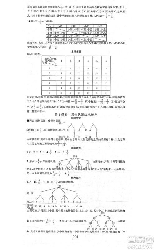 江西教育出版社2021名师测控九年级数学上册RJ人教版江西专版答案