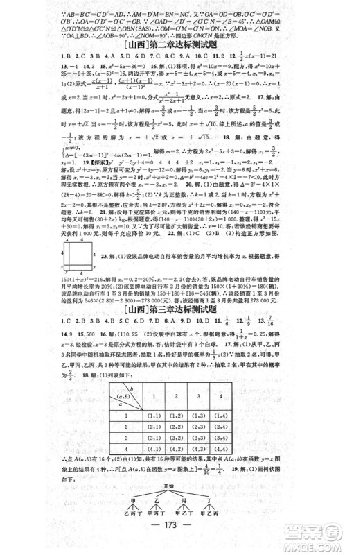 武汉出版社2021名师测控九年级数学上册BS北师版山西专版答案 武汉出版社2021名师测控九年级数学上册BS北师版山西专版答案