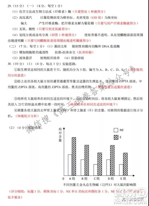 2021学年第一学期浙江省七彩阳光新高考研究联盟返校考生物试题及答案
