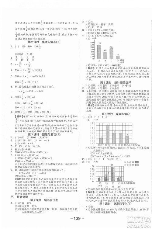 开明出版社2021全品学练考数学六年级上册BS北师大版答案