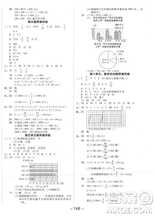 开明出版社2021全品学练考数学六年级上册BS北师大版答案