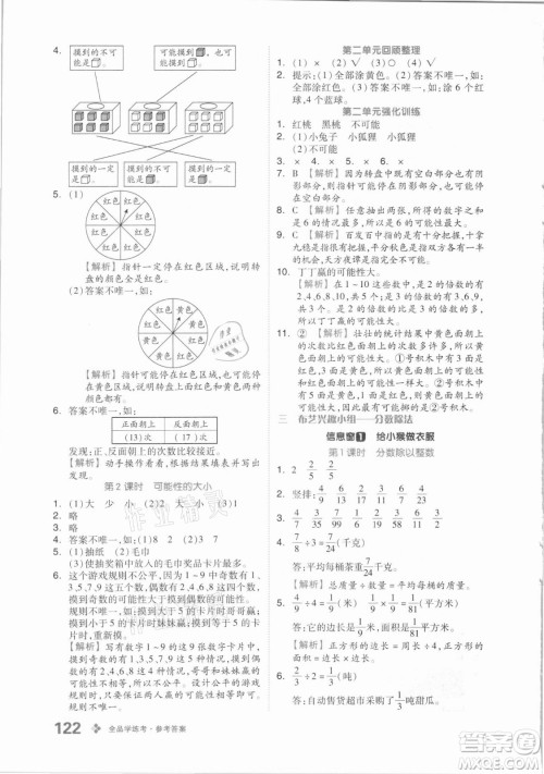 花山文艺出版社2021全品学练考数学六年级上册QD青岛版答案