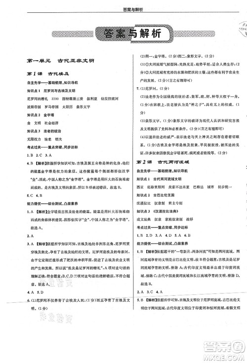 龙门书局2021启东中学作业本九年级历史上册R人教版答案 龙门书局2021启东中学作业本九年级历史上册R人教版答案