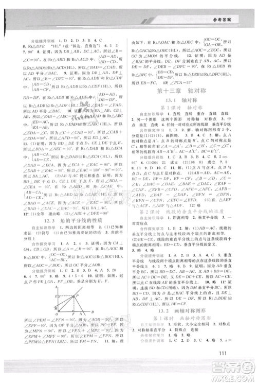 广西师范大学出版社2021新课程学习辅导八年级上册数学人教版参考答案