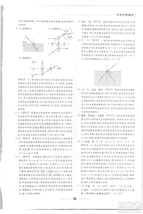 云南美术出版社2021秋季亮点给力提优课时作业本八年级上册物理通用版参考答案 云南美术出版社2021秋季亮点给力提优课时作业本八年级上册物理通用版参考答案