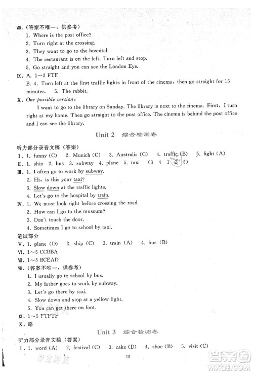 人民教育出版社2021同步轻松练习六年级英语上册人教PEP版答案 人民教育出版社2021同步轻松练习六年级英语上册人教PEP版答案