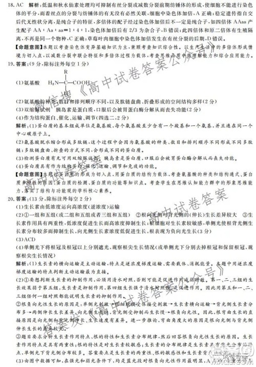 神州智达省级联测2021-2022第一次考试高三生物试题及答案 神州智达省级联测2021-2022第一次考试高三生物试题及答案