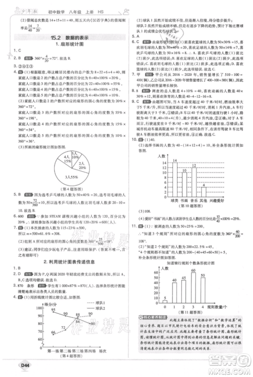开明出版社2021少年班初中数学八年级上册华师大版参考答案