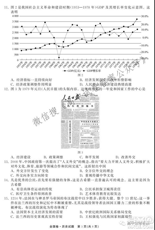 天舟高考2022届高三第一次学业质量联合检测历史试题及答案 天舟高考2022届高三第一次学业质量联合检测历史试题及答案
