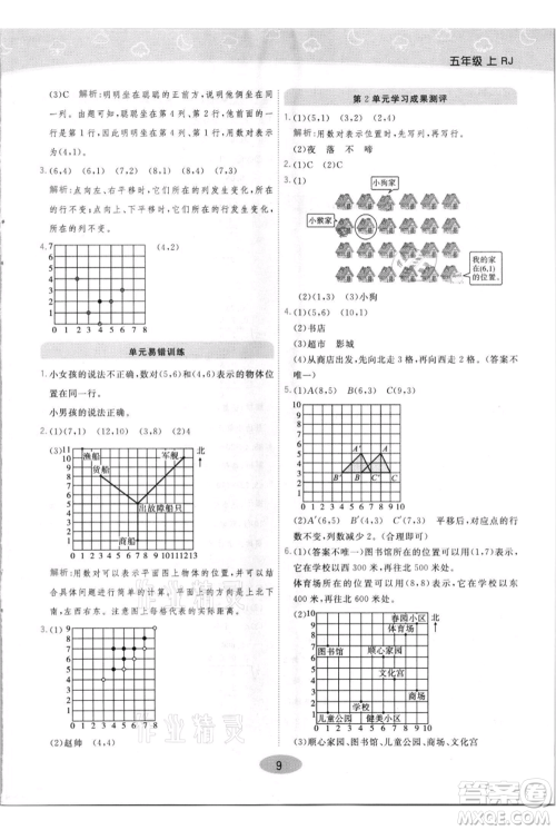 陕西师范大学出版总社有限公司2021黄冈同步练一日一练五年级上册数学人教版参考答案