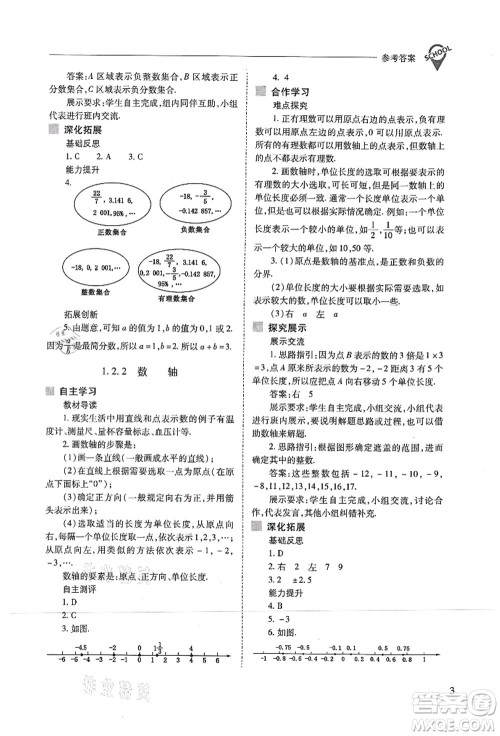 山西教育出版社2021新课程问题解决导学方案七年级数学上册人教版答案