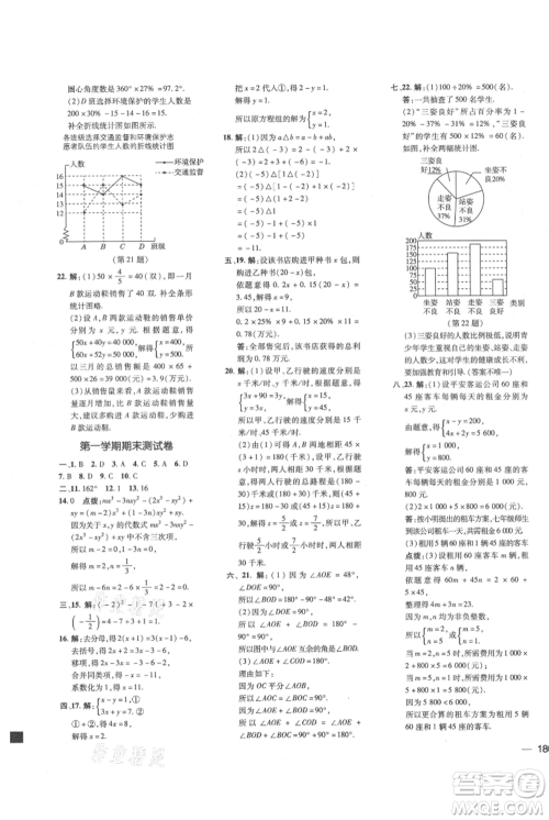 吉林教育出版社2021点拨训练课时作业本七年级上册数学沪科版安徽专用参考答案