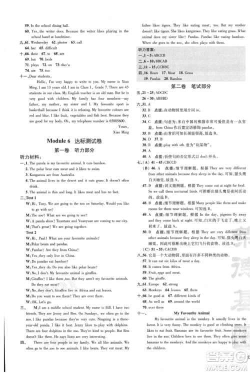 吉林教育出版社2021点拨训练课时作业本七年级上册英语外研版参考答案 吉林教育出版社2021点拨训练课时作业本七年级上册英语外研版参考答案