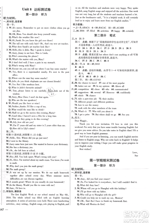 吉林教育出版社2021点拨训练课时作业本八年级上册英语沪教版参考答案 吉林教育出版社2021点拨训练课时作业本八年级上册英语沪教版参考答案