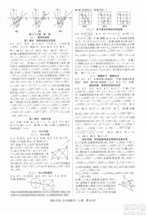 新世纪出版社2021课时夺冠数学九年级上册R人教版答案