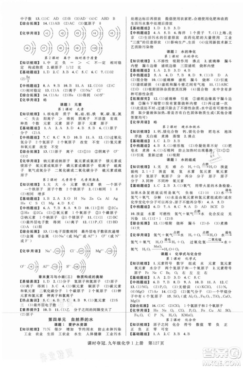 新世纪出版社2021课时夺冠化学九年级上册R人教版答案