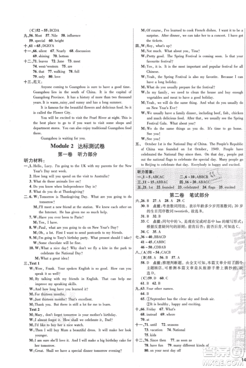 吉林教育出版社2021点拨训练课时作业本九年级上册英语外研版参考答案 吉林教育出版社2021点拨训练课时作业本九年级上册英语外研版参考答案