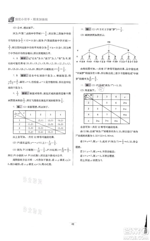 江苏凤凰科学技术出版社2021小题狂做提优版九年级数学上册苏科版答案 江苏凤凰科学技术出版社2021小题狂做提优版九年级数学上册苏科版答案