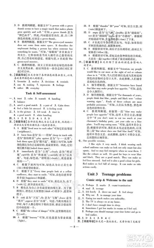 江苏凤凰科学技术出版社2021小题狂做提优版九年级英语上册译林版答案