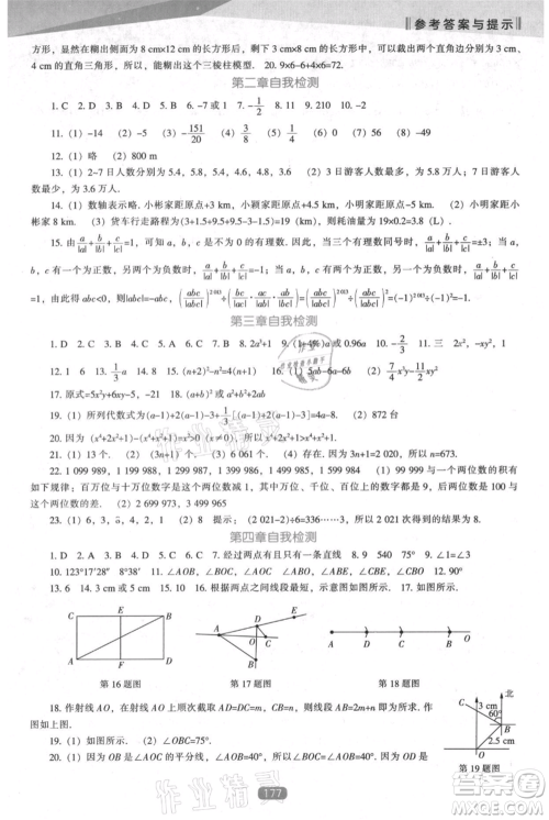 辽海出版社2021新课程数学能力培养七年级上册北师大版参考答案 辽海出版社2021新课程数学能力培养七年级上册北师大版参考答案