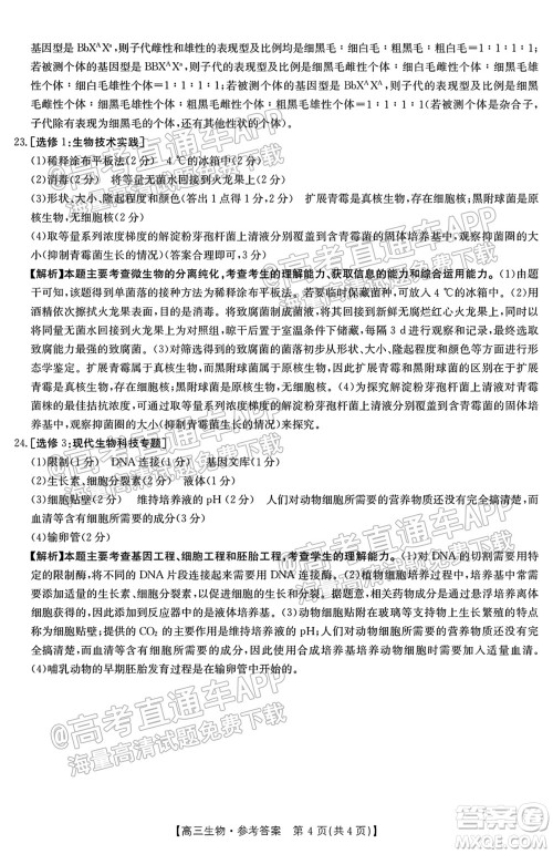 2022届邢台市高三入学考试生物试题及答案 2022届邢台市高三入学考试生物试题及答案